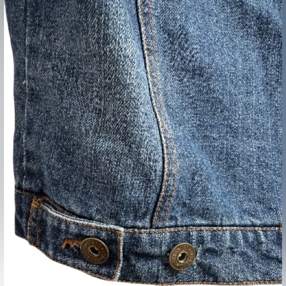 Bee & CeCi Denim Sleeveless Vest with Gray Hoodie - Picture 4 of 8